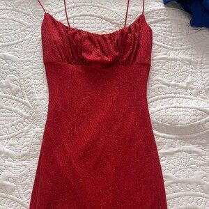 Women's Red and Burgundy Dress